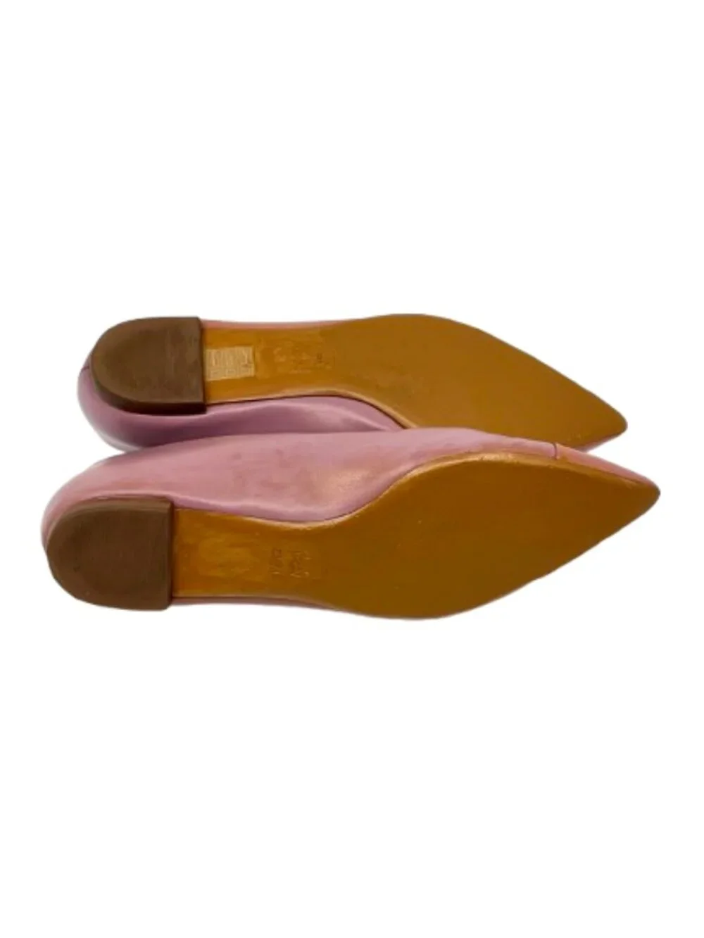 TORY BURCH~Fairfield~POINTED TOE CALF LEATHER BALLET FLATS Pink & Mauve Sz 8.5